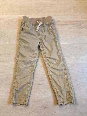 Carter's Boys Tan Elastic Waist Khaki Drawstring Cotton Pants Size 5